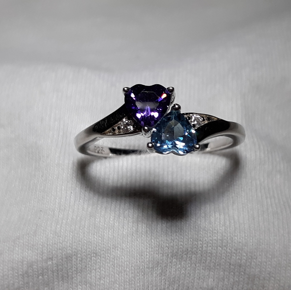 .925 Sterling Double Heart Ring